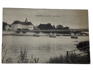 Early 1900s Antique postcard. Carte Postale Seurre Côte d’Or ale Pont France