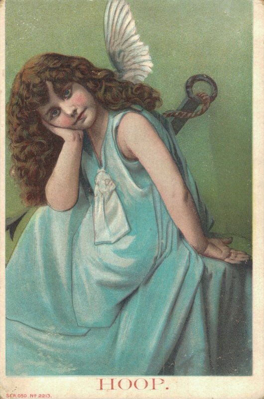 Angel Girl Hope Vintage Postcard 07.85 