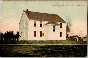 View of Town Hall in Harpswell Centre, ME c1908 Vintage Postcard V36
