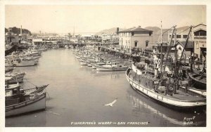 RPPC Fisherman's Wharf SAN FRANCISCO, CA Piggott Photo c1930s Vintage Postcard