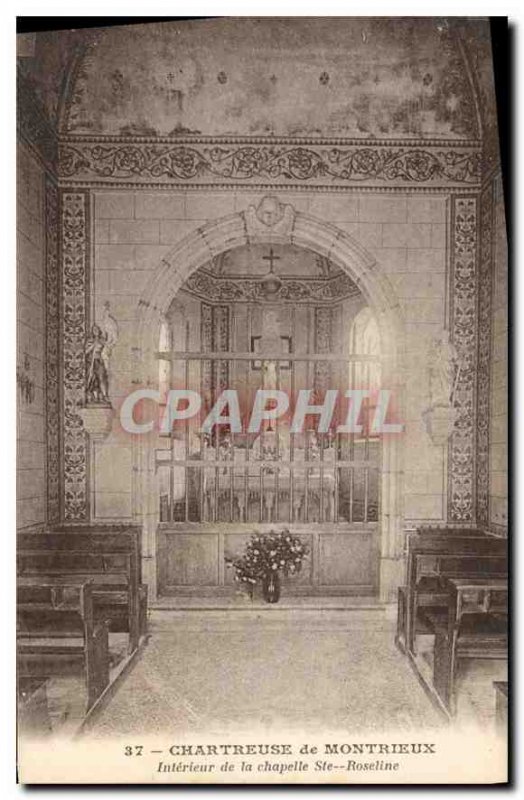 Old Postcard Chartreuse Montrieux Interior of the chapel Ste Roseline