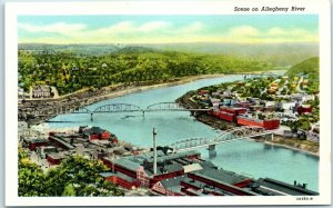 M-4794 Allegheny River and Bridges Oil City Pennsylvania
