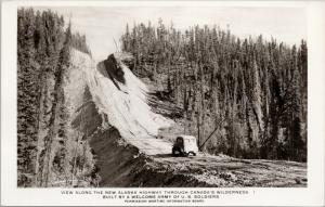 New Alaska Highway Canada Built by US Army Unused Real Photo Postcard E38