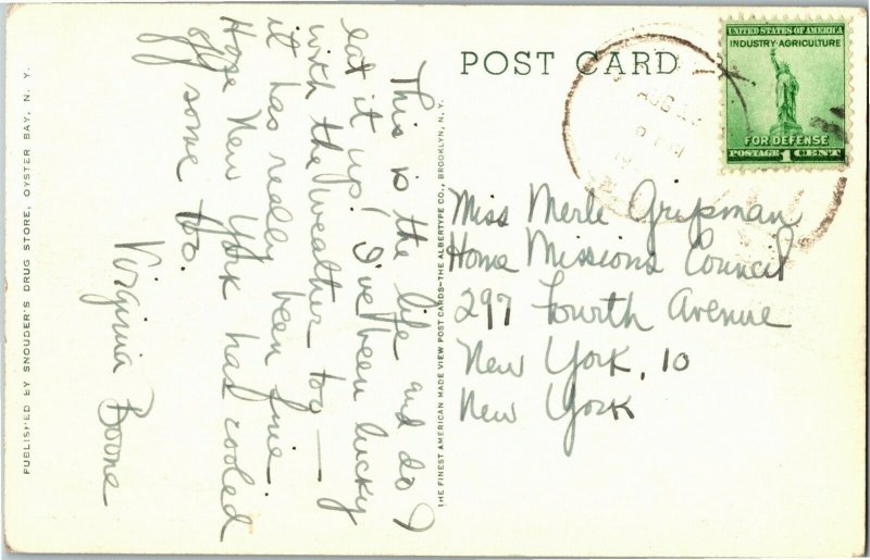 Road to Sagamore Hill, Oyster Bay Long Island NY Vintage Postcard E52