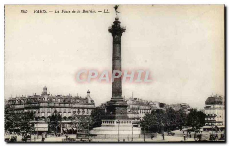 Paris - 10 - Bastille Square - Old Postcard