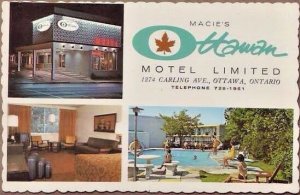 Ottawan Motel Limited 1274 Carling Ave Ontario Canada postcard