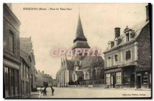 Postcard Old Serquigny Place Du Vieux Pont