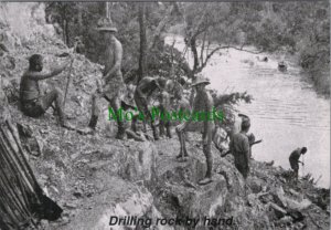 Military Postcard - Thailand, Burma Railway, Drilling Rock By Hand  Ref.RR18750