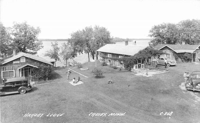 Crosby Minnesota 1940s Crowwing Hickory Lodge RPPC Photo Postcard 1285