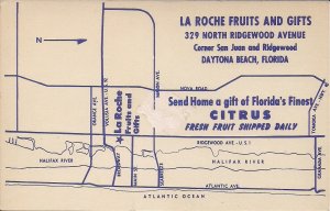 ROADSIDE AMERICANA, Daytona Beach FL, Fruit Stand & Gift Shop, 1960-70, Map