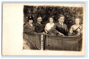 Multiple Couples IN Car Bowling Green Ky Kentucky Real Photo RPPC Postcard (FM3)