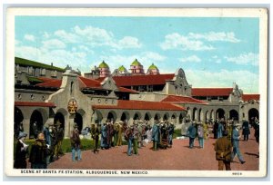 c1930's Scene At Santa Fe Station Albuquerque New Mexico NM Vintage Postcard