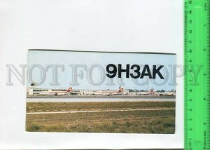 466999 1986 year Malta Island Gozo Airport radio QSL card to USSR