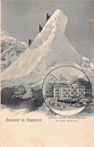 FRANCE~SOUVENIR de CHAMONIX~GRAND HOTEL BEAU RIVAGE les ANGLAIS~1900s POSTCARD