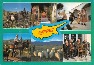 Lot 1 Cyprus traditional life loom monkey riding playing guitar sheep map goat