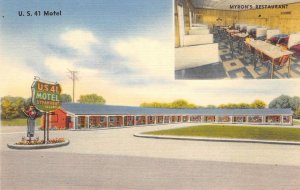 MYRON'S RESTAURANT Adairsville, Georgia ROADSIDE Linen c1940s Vintage Postcard