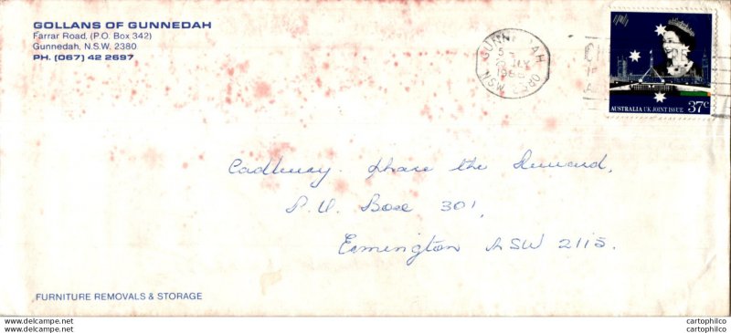 Australia Cover Joint issue Gollans of Gunnedah to ermington