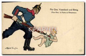 Old Postcard Fantasy Illustrator Got Fur und Vaterland For God konig aptrie a...