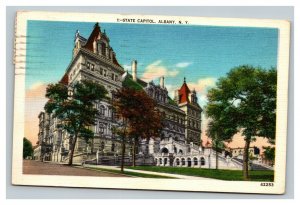 Vintage 1951 Postcard State Capitol Building Building & Grounds Albany New York