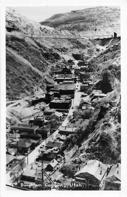 F89/ Bingham Canyon Utah RPPC Postcard c1940s Birdseye Stores 9
