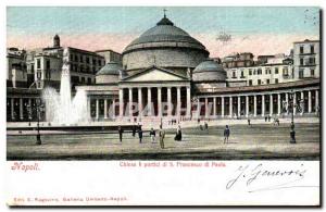 Old Postcard Italy Italia Napoli e Chiesa di S. Francesco di portici Paalo