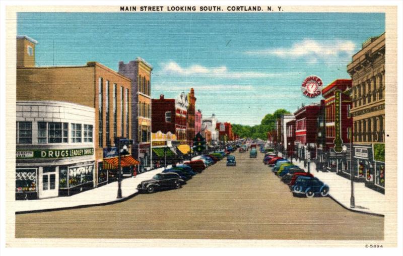 New York  Cortland , Main Street looking South