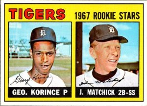 1967 Topps Baseball Card George Korince John Matchick Detroit Tigers sk1929