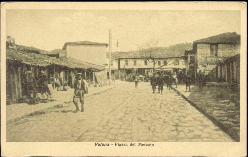 albania, VALONA VLORË VLORA, Piazza del Mercato (1915)