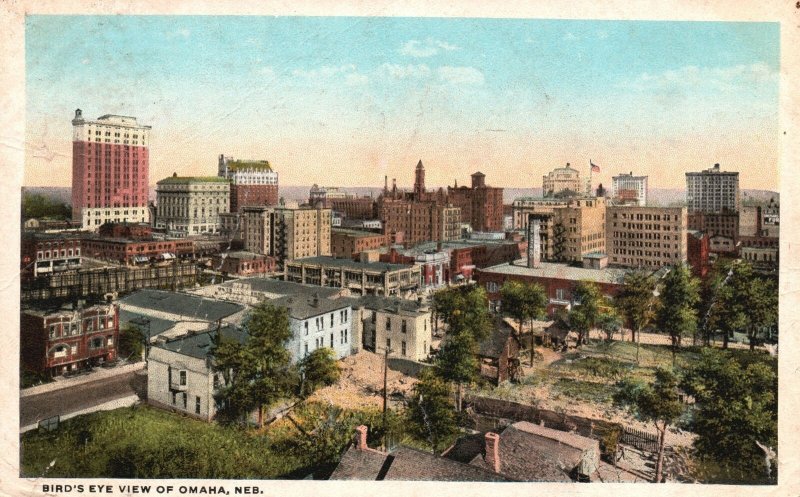 Vintage Postcard 1921 Bird's Eye View Of Omaha Nebraska J.F. Mclaughin & Co.