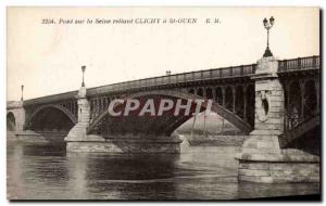 Old Postcard Bridge over the Seine between Clichy St Ouen