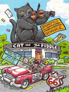 2002 Rick Geary Artist, Rt 66 Cat and Fiddle, Springfield, MO,Signed, Postcard