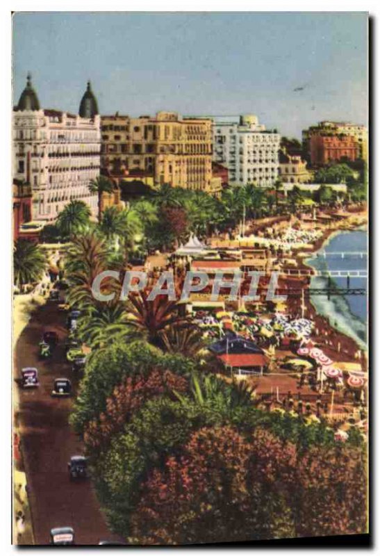 Postcard Old Cannes AM Beach and Hotels