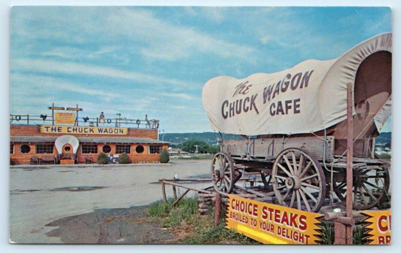 RAPID CITY, SD South Dakota ~ Roadside CHUCK WAGON CAFE c1960s Postcard