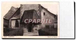 Old Postcard Samoens entrance of the church