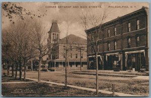 PHILADELPHIA NY ANTWERP & MAIN STREET 1913 ANTIQUE POSTCARD