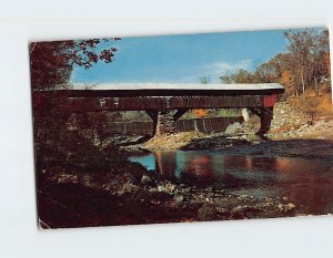 Postcard Taftsville Covered Bridge Ottauquechee River Vermont USA