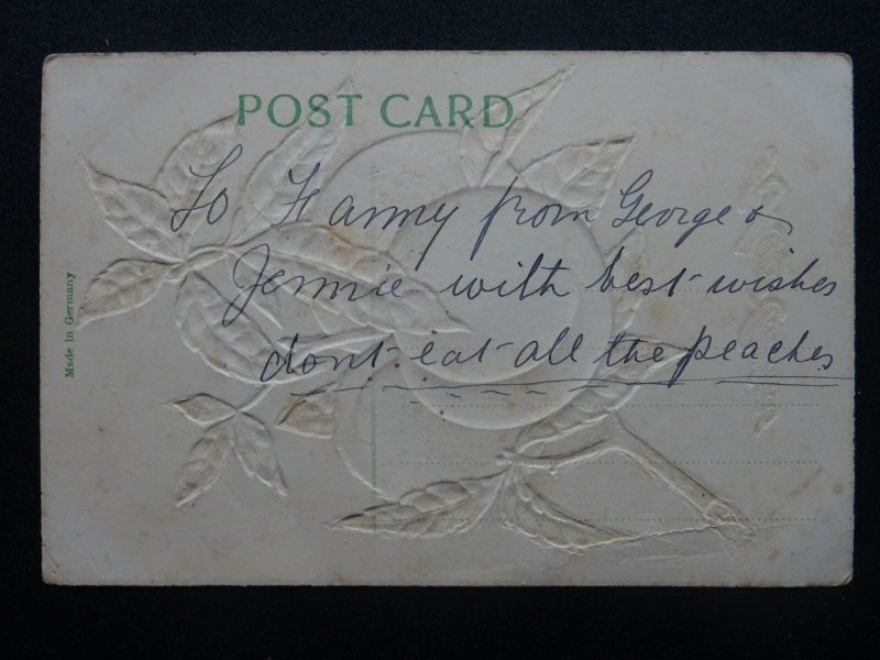 Christmas Greeting PEACHES A Merry Christmas c1908 Postcard