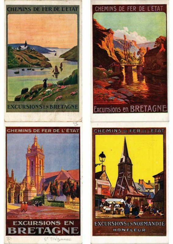 ADVERTISING TRAINS, CHEMIN DE FER POSTER STYLE 40 CPA (L2740)