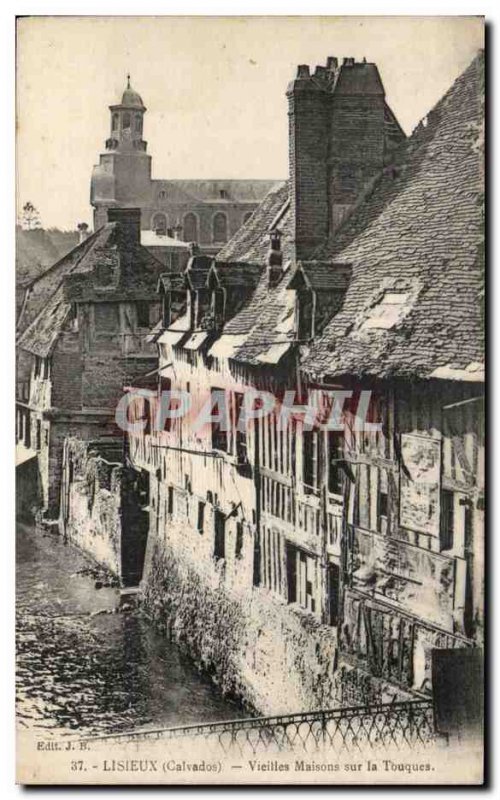 Lisieux Old Postcard Old houses on the Touques