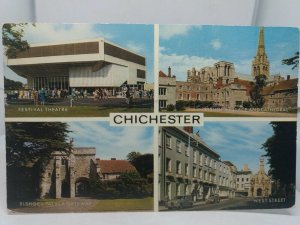 Vintage Postcard Chichester Multiview Festival Theatre West St Palace Post 1968