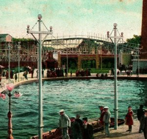 New Haven CT White City Savin Rock Roller Coaster Lagoon UNP 1910s Postcard