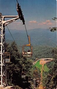 GATLINBURG TENNESSEE DOUBLE CHAIR LIFT TOP MT HARRISON SKI RESORT POSTCARD 1962