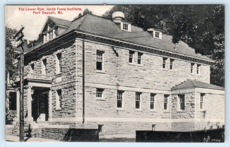 PORT DEPOSIT, MD Maryland~ GYM, JACOB TOME INSTITUTE 1910s Cecil County Postcard