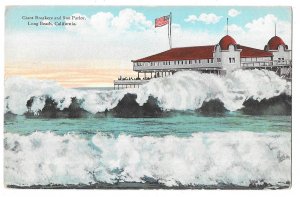 Giant Breakers and Sun Parlor, Long Beach, California Unmailed Divided Postcard