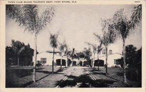 Florida Fort Myers Town Club Where Tourists Meet 1939