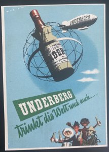 Mint Austria Picture Postcard Underberg Zeppelin 1957 Airship D-Lavo