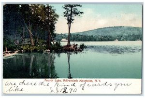 c1905 Scenic View Of Fourth Lake Adirondack Mountains New York NY Postcard 