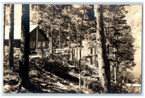 1946 Cabin Appalachian Mt. Club Echo Lake Camp Mt. Desert ME RPPC Photo Postcard