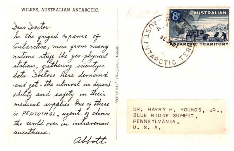 Australian Antarctic Wilkes , Pentothal