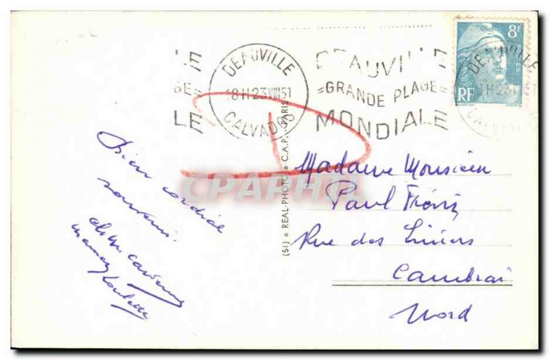 Old Postcard Deauville Beach Flowery The Normandy Hotel L